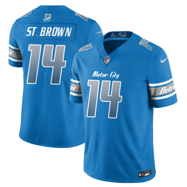Detroit Lions Amon-Ra St. Brown Fangear Edition Vapor Jersey - All Stitched - Blue