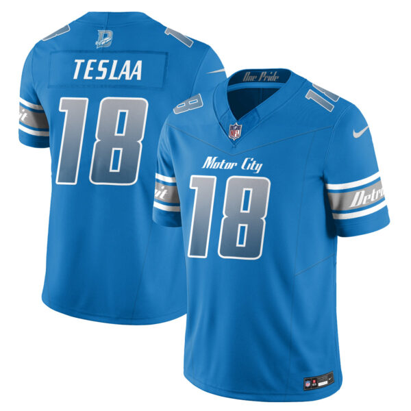 Detroit Lions Isaac TeSlaa Fangear Edition Vapor Jersey - All Stitched - Blue