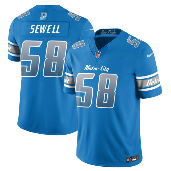 Detroit Lions Penei Sewell Fangear Edition Vapor Jersey - All Stitched - Blue