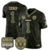 Las Vegas Raiders Tre Tucker 2026 Salute to Service Edition Vapor Jersey - All Stitched - Camo