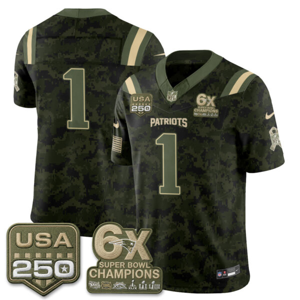 New England Patriots Team 2026 Salute to Service Edition Vapor Jersey - All Stitched - Camo