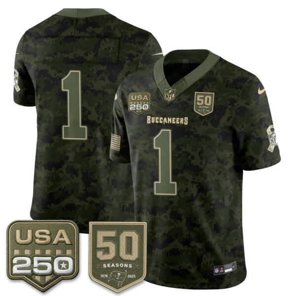 Tampa Bay Buccaneers Team 2026 Salute to Service Edition Vapor Jersey - All Stitched - Camo