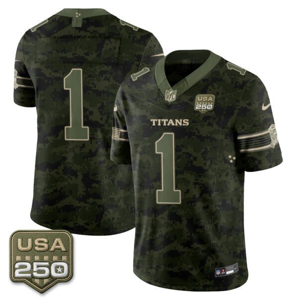 Tennessee Titans Team 2026 Salute to Service Edition Vapor Jersey - All Stitched - Camo