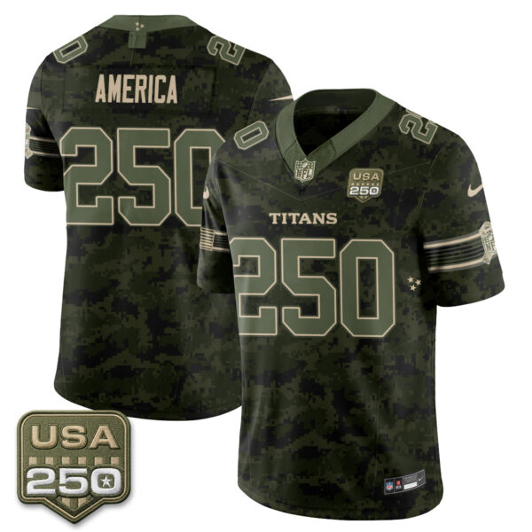 Tennessee Titans America 2026 Salute to Service Edition Vapor Jersey - All Stitched - Camo