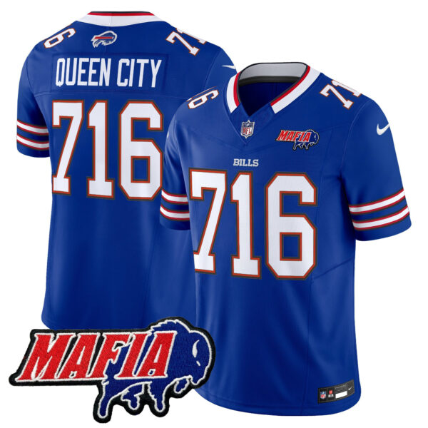 Buffalo Bills Queen City 716 2026 Bills Mafia Patch Vapor Limited Jersey - All Stitched - Royal