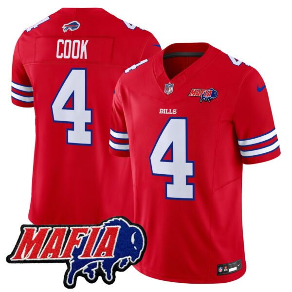 Buffalo Bills James Cook 2026 Bills Mafia Patch Vapor Limited Jersey - All Stitched - Red