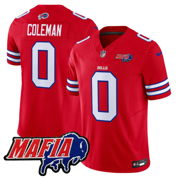 Buffalo Bills Keon Coleman 2026 Bills Mafia Patch Vapor Limited Jersey - All Stitched - Red