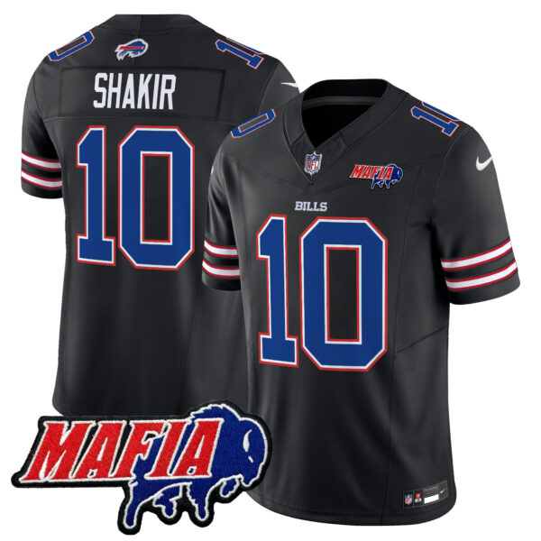 Buffalo Bills Khalil Shakir 2026 Bills Mafia Patch Vapor Limited Jersey - All Stitched - Black