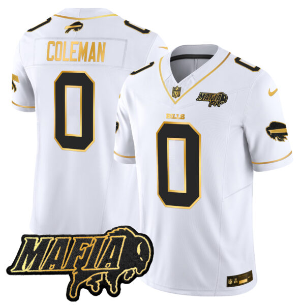 Buffalo Bills Keon Coleman 2026 Bills Mafia Patch Vapor Limited Jersey - All Stitched - White Gold