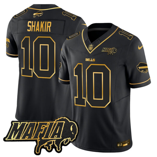 Buffalo Bills Khalil Shakir 2026 Bills Mafia Patch Vapor Limited Jersey - All Stitched - Black Gold
