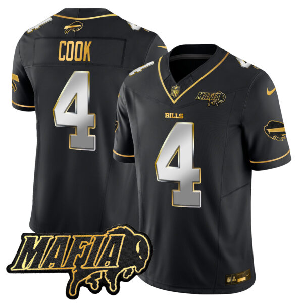 Buffalo Bills James Cook 2026 Bills Mafia Patch Vapor Limited Jersey - All Stitched - Black Limited
