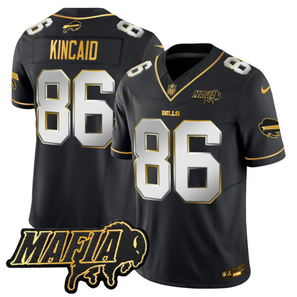 Buffalo Bills Dalton Kincaid 2026 Bills Mafia Patch Vapor Limited Jersey - All Stitched - Black Limited