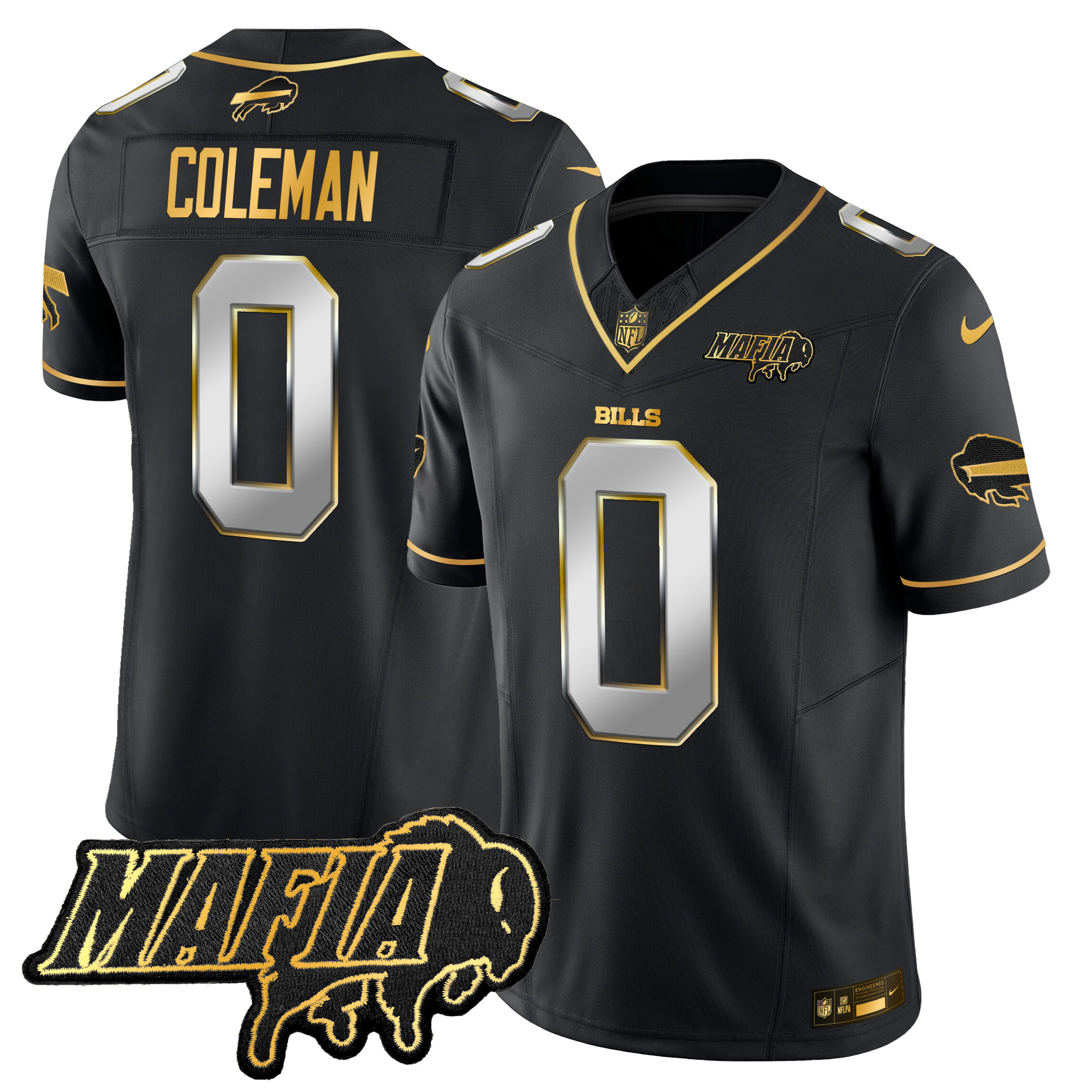 Buffalo Bills Keon Coleman 2026 Bills Mafia Patch Vapor Limited Jersey - All Stitched - Black Limited