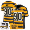 Pittsburgh Steelers T. J. Watt Bumblebee 50th Terrible Towel Patch Vapor Limited Jersey - All Stitched