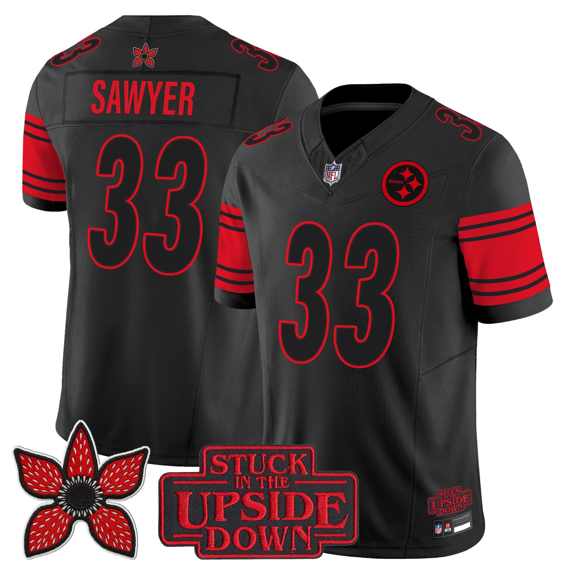 Pittsburgh Steelers Jack Sawyer Stranger Things Edition Vapor Limited Jersey - All Stitched