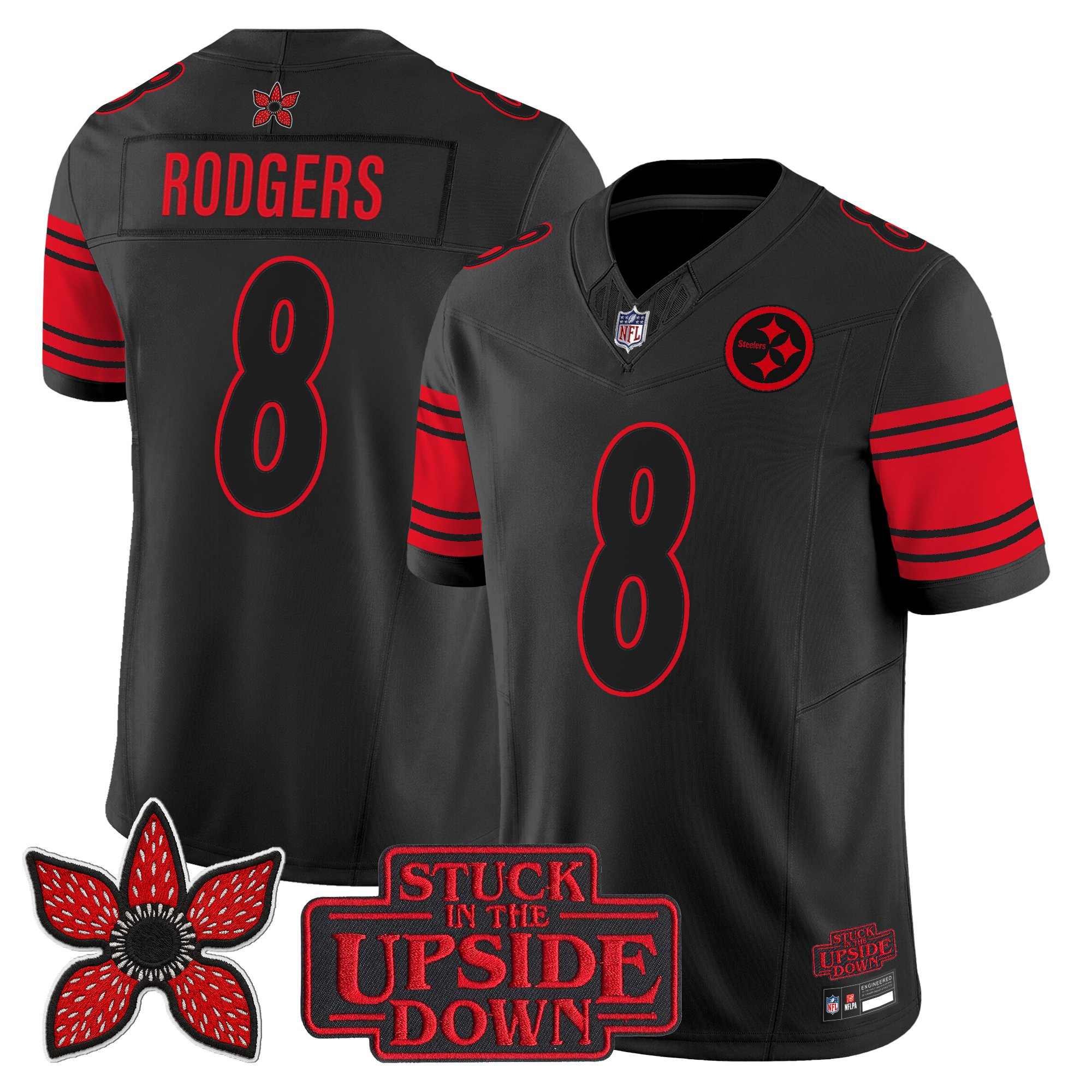 Pittsburgh Steelers Aaron Rodgers Stranger Things Edition Vapor Limited Jersey - All Stitched