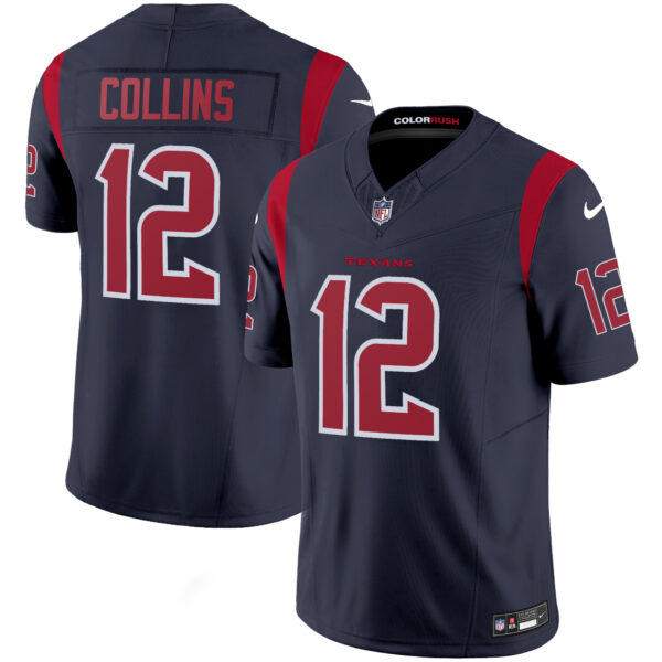 Houston Texans Nico Collins Color Rush Legend Vapor Jersey - All Stitched - Navy