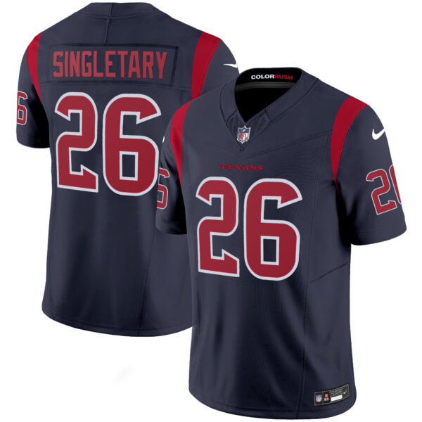 Houston Texans Devin Singletary Color Rush Legend Vapor Jersey - All Stitched - Navy