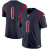 Houston Texans #1 Team Color Rush Legend Vapor Jersey - All Stitched - Navy