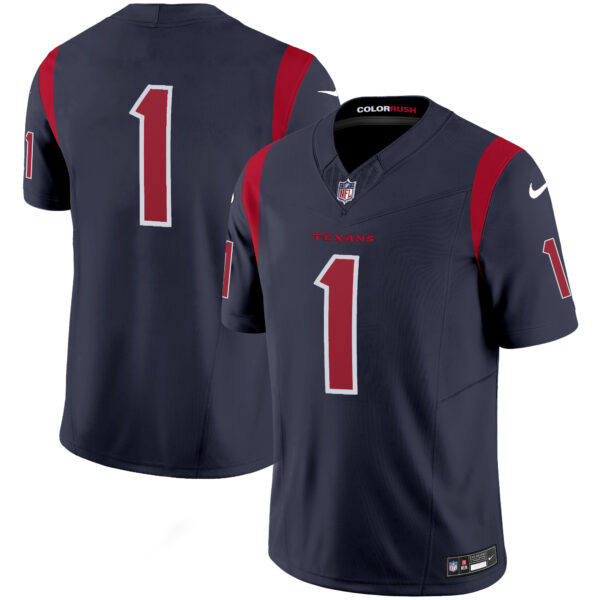 Houston Texans #1 Team Color Rush Legend Vapor Jersey - All Stitched - Navy