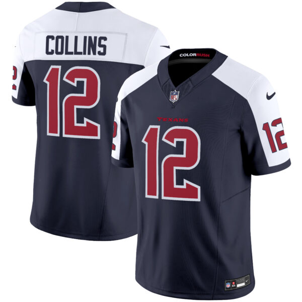 Houston Texans Nico Collins Color Rush Legend Vapor Jersey - All Stitched - Navy Alternate
