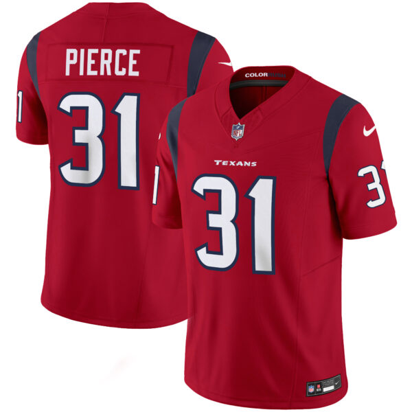 Houston Texans Dameon Pierce Color Rush Legend Vapor Jersey - All Stitched - Red