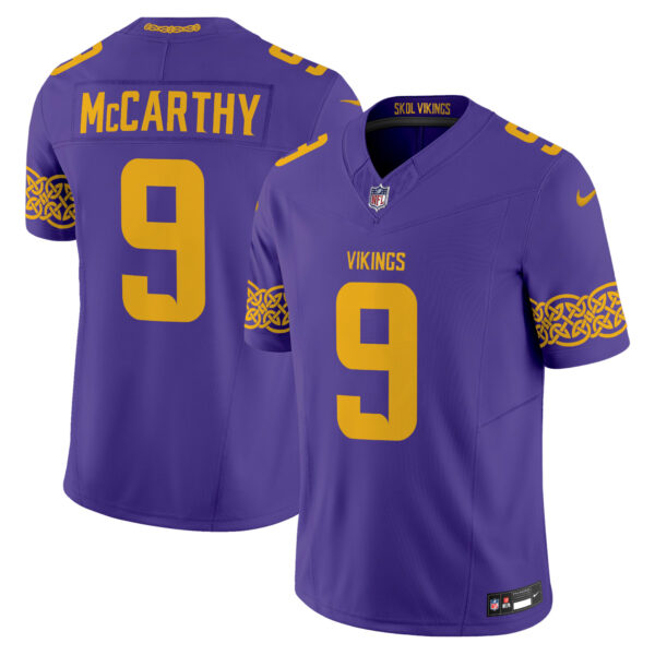Minnesota Vikings J.J. McCarthy Nordic Pattern Vapor Limited Jersey - All Stitched - Purple