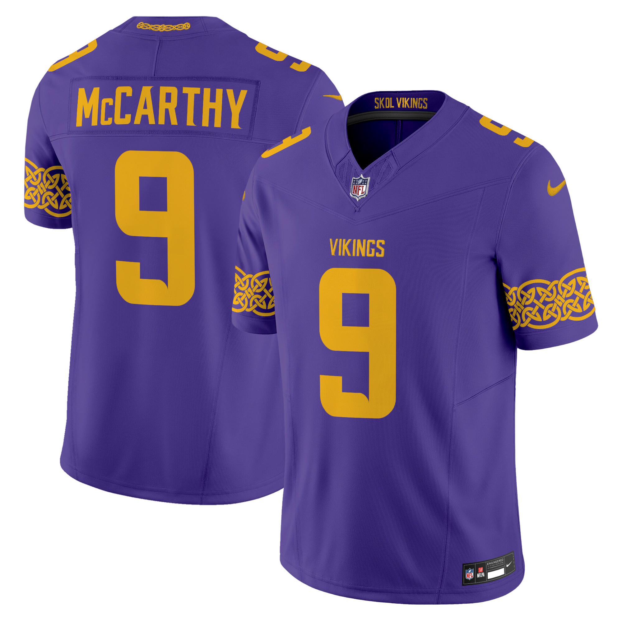 Minnesota Vikings J.J. McCarthy Nordic Pattern Vapor Limited Jersey - All Stitched - Purple