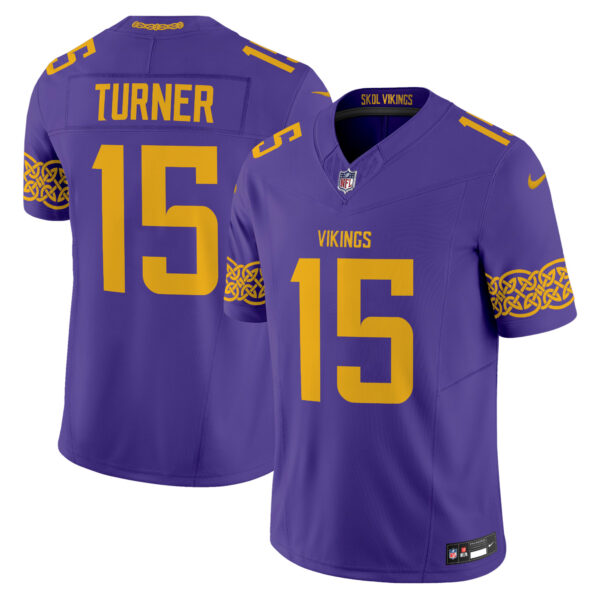 Minnesota Vikings Dallas Turner Nordic Pattern Vapor Limited Jersey - All Stitched - Purple