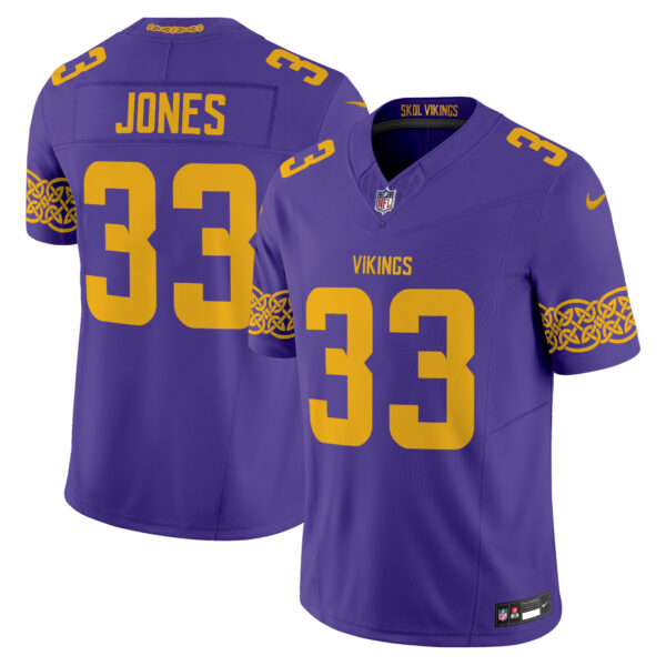 Minnesota Vikings Aaron Jones Nordic Pattern Vapor Limited Jersey - All Stitched - Purple
