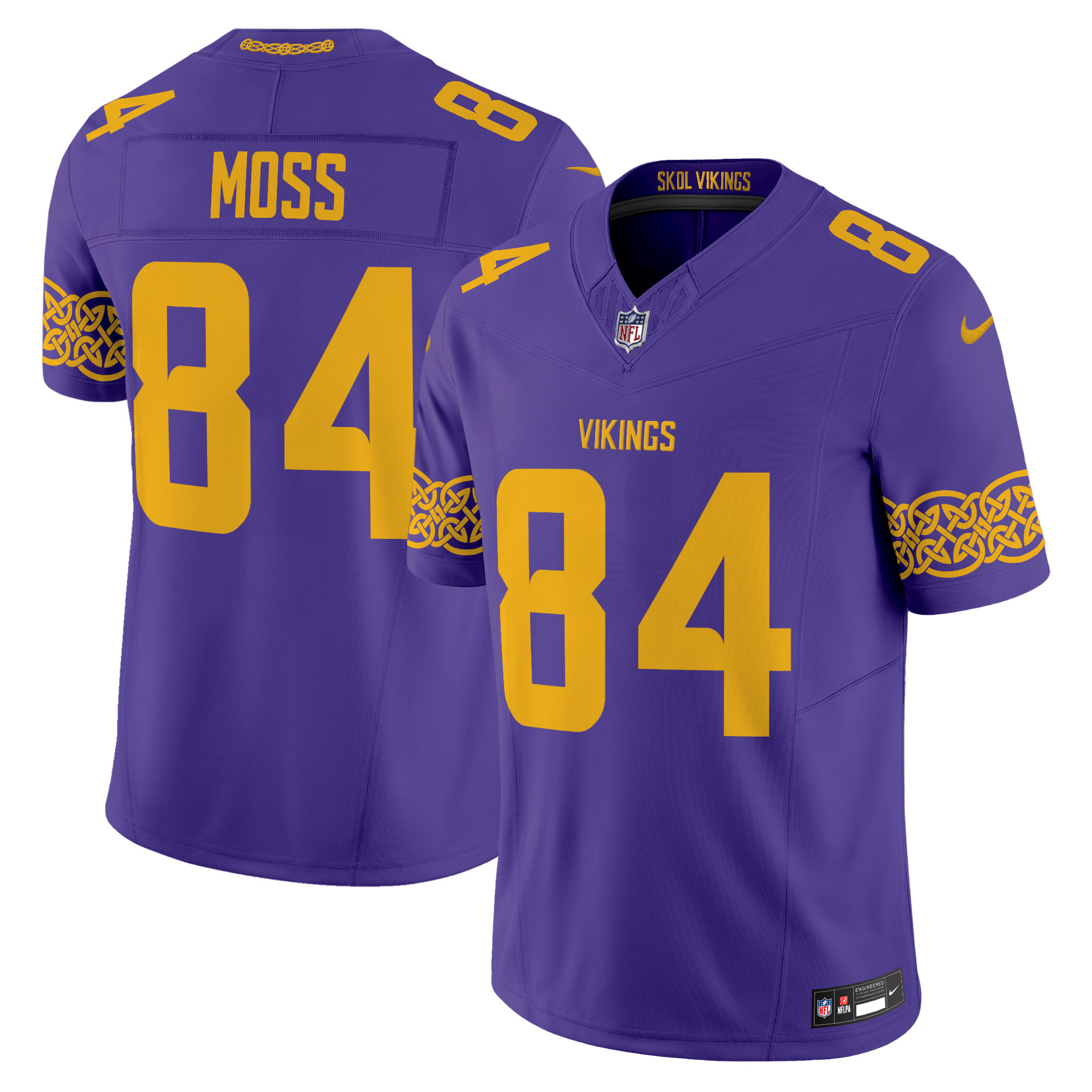 Minnesota Vikings Randy Moss Nordic Pattern Vapor Limited Jersey - All Stitched - Purple