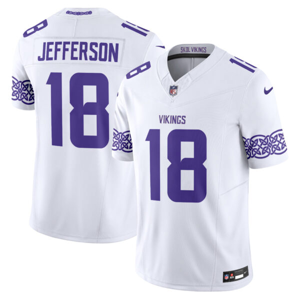 Minnesota Vikings Justin Jefferson Nordic Pattern Vapor Limited Jersey - All Stitched - White