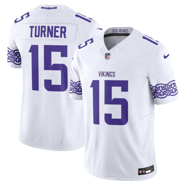 Minnesota Vikings Dallas Turner Nordic Pattern Vapor Limited Jersey - All Stitched - White
