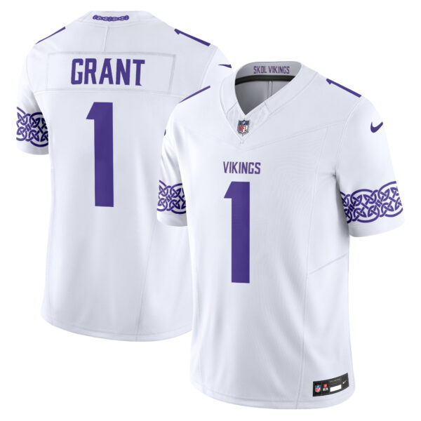 Minnesota Vikings Bud Grant Nordic Pattern Vapor Limited Jersey - All Stitched - White