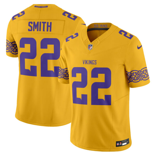 Minnesota Vikings Harrison Smith Nordic Pattern Vapor Limited Jersey - All Stitched - Gold