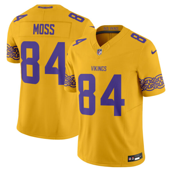Minnesota Vikings Randy Moss Nordic Pattern Vapor Limited Jersey - All Stitched - Gold