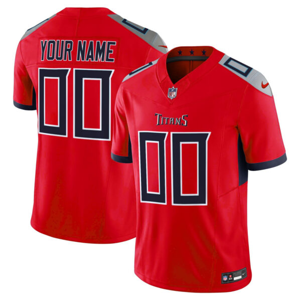 Tennessee Titans Custom Vapor Limited Jersey - All Stitched - Red