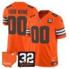 Cleveland Browns 2026 Jim Brown Memorial & Home Patch Vapor Limited Custom Jersey - All Stitched - Orange