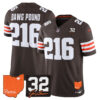 Cleveland Browns Dawg Pound 216 2026 Jim Brown Memorial & Home Patch Vapor Limited Jersey - All Stitched - Brown
