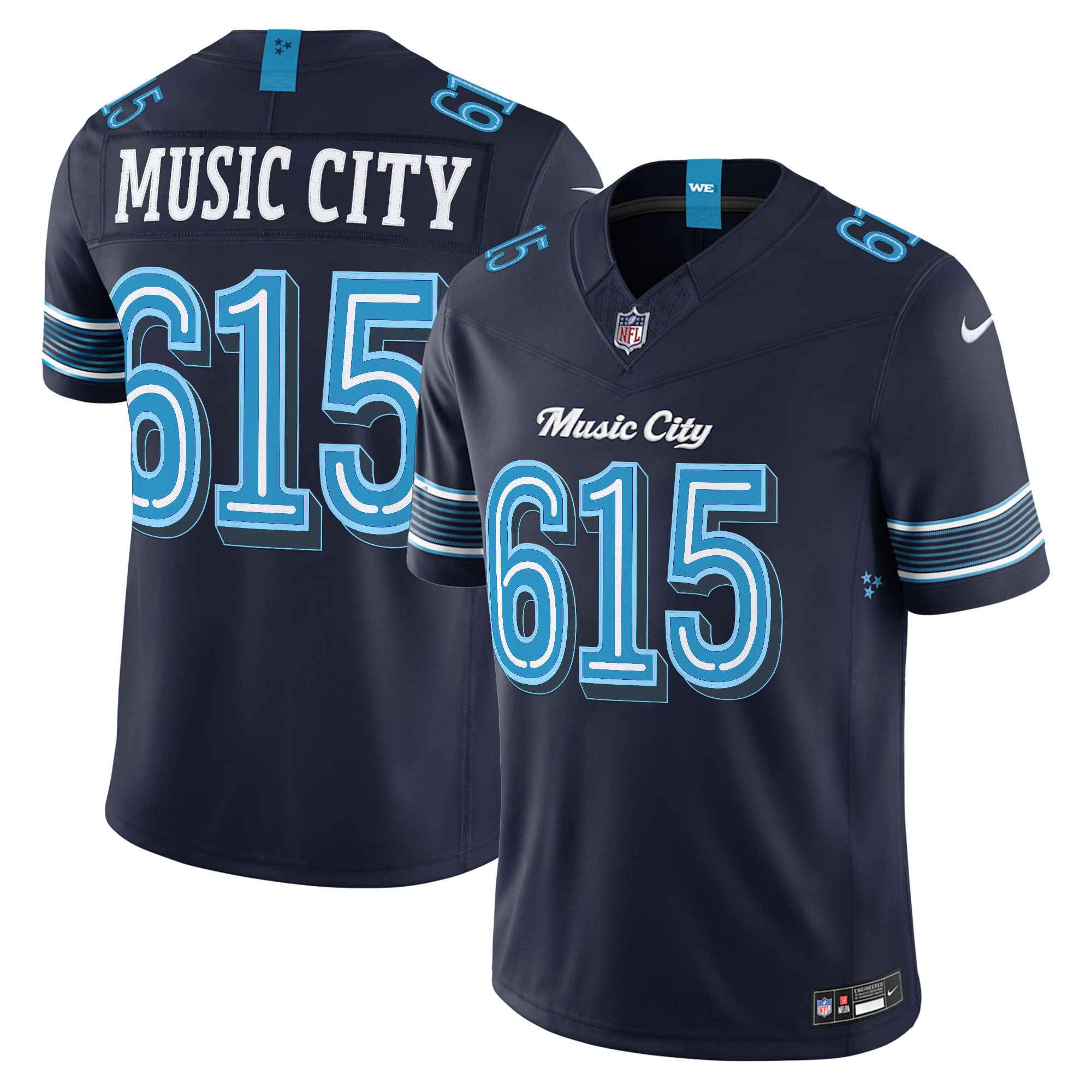 Tennessee Titans Music City 615 2026 Rivalries Vapor Limited Jersey - All Stitched