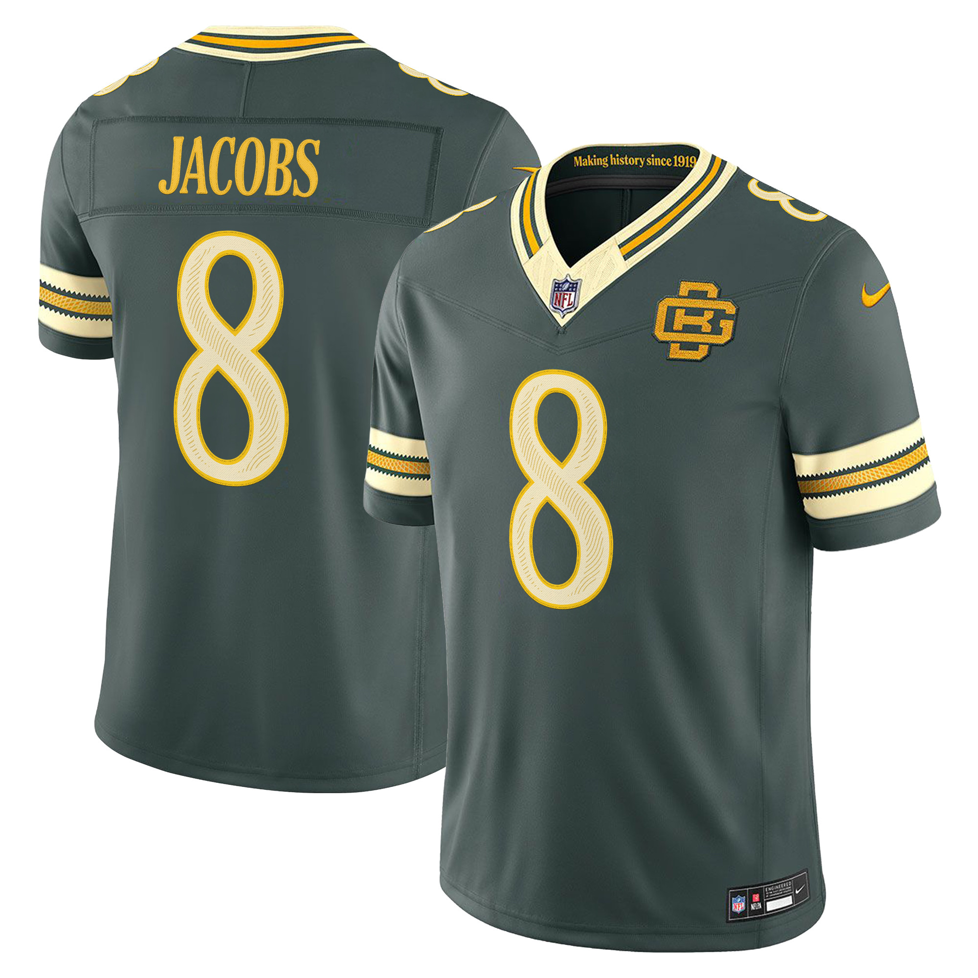 Green Bay Packers Josh Jacobs 2026 Rivalries Vapor Limited Jersey - All Stitched