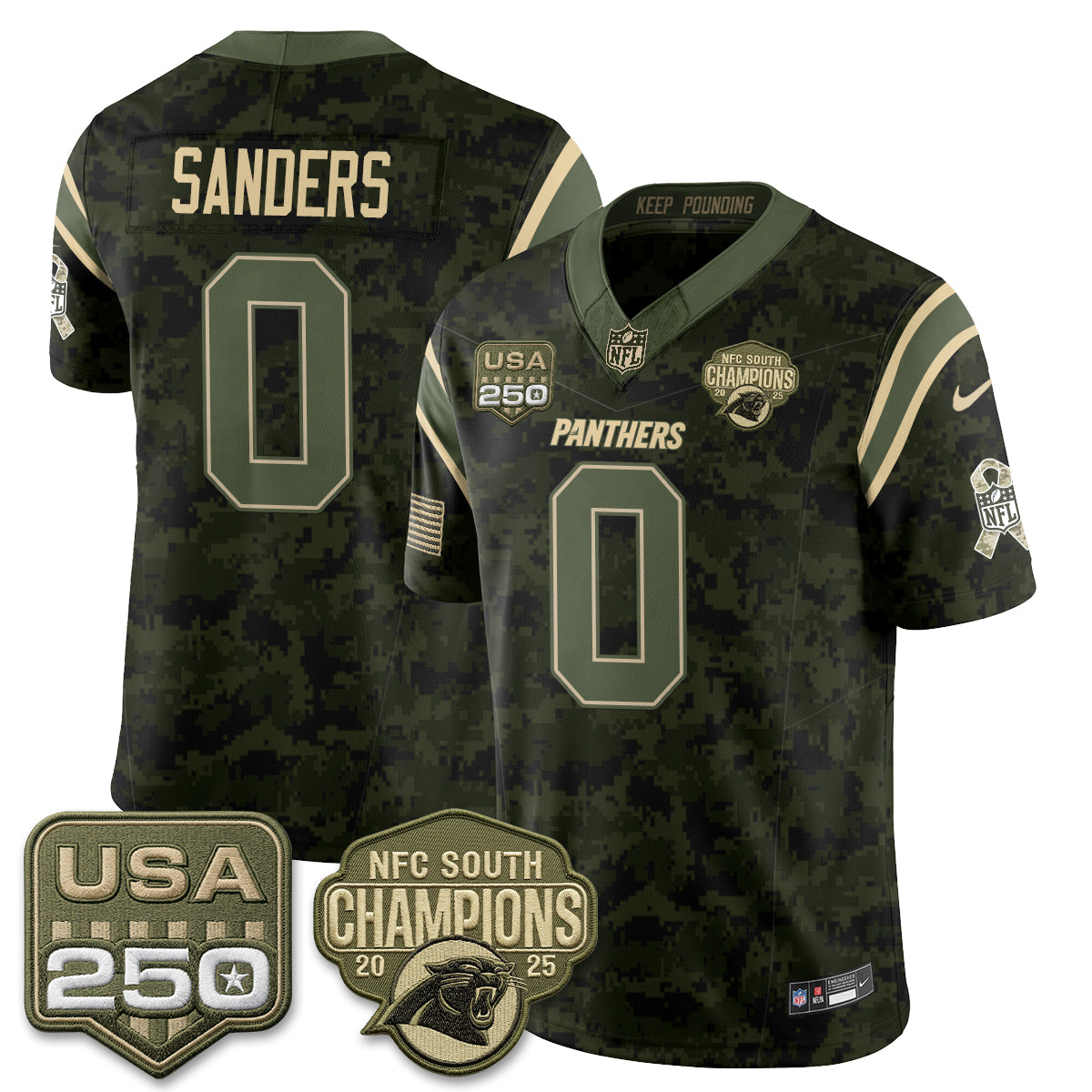 Carolina Panthers Ja'Tavion Sanders 2026 Salute To Service Edition Vapor Jersey - All Stitched - Camo