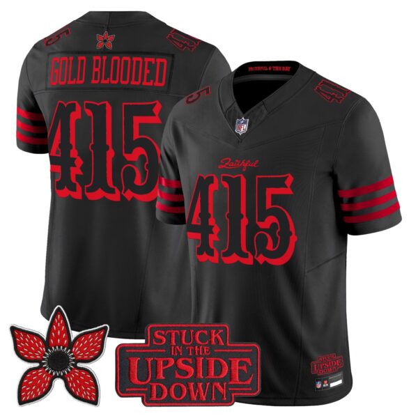 San Francisco 49ers Gold Blooded 415 Stranger Things Edition Vapor Limited Jersey - All Stitched