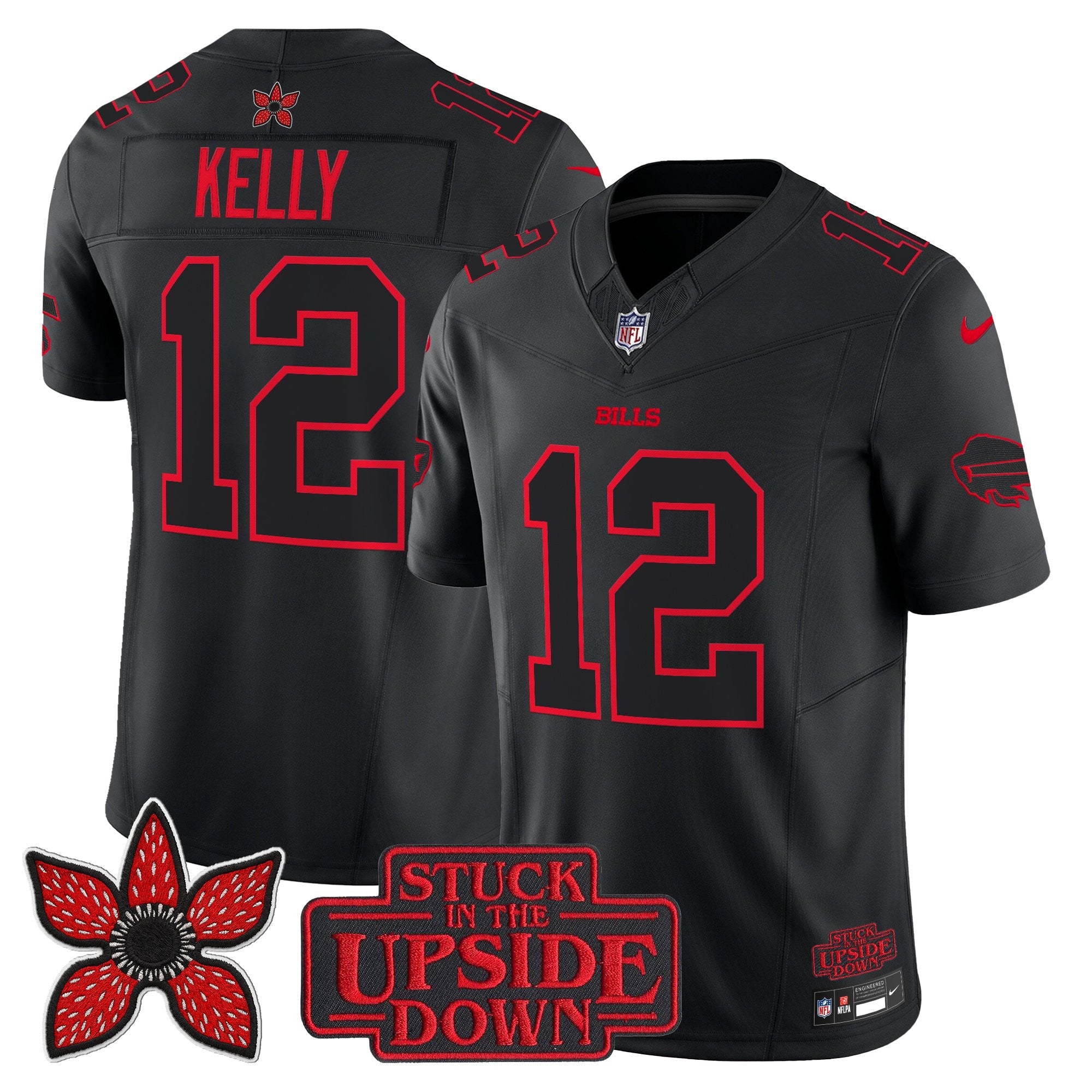 Buffalo Bills Jim Kelly Stranger Things Edition Vapor Limited Jersey - All Stitched