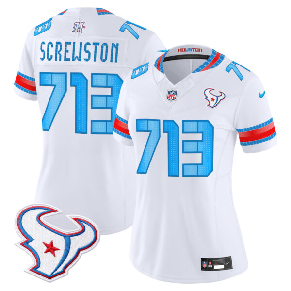 Women's Houston Texans Screwston 713 2026 Rivalries Vapor Limited Jersey - All Stitched