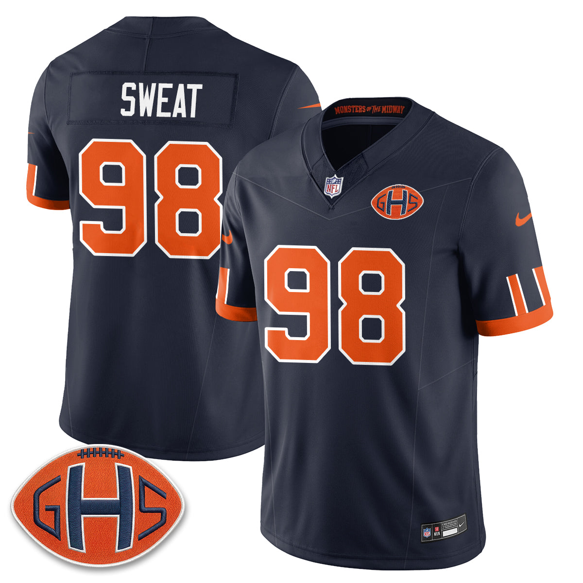 Chicago Bears Montez Sweat Rivalries Vapor Limited Jersey - All Stitched - Navy