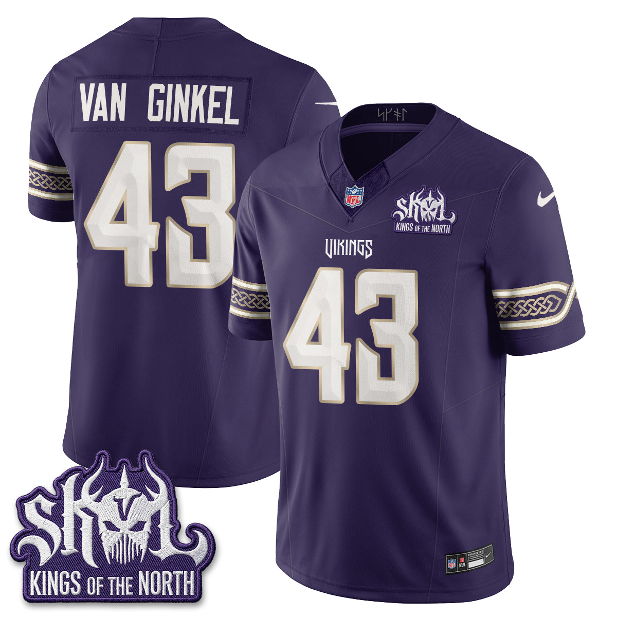 Minnesota Vikings Andrew Van Ginkel 2026 Rivalries Vapor Limited Jersey V2 - All Stitched