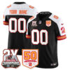 Tampa Bay Buccaneers 2-Time Champions Patch Throwback Vapor Limited Custom Jersey - All Stitched - Black Alternate
