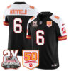 Tampa Bay Buccaneers Baker Mayfield 2-Time Champions Patch Throwback Vapor Limited Jersey - All Stitched - Black Alternate