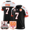 Tampa Bay Buccaneers Bucky Irving 2-Time Champions Patch Throwback Vapor Limited Jersey - All Stitched - Black Alternate